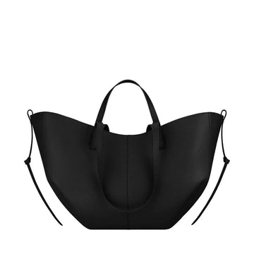 Grande borsa tote in pelle morbida con bordo regolabile, manici lunghi, borsa capiente per lavoro e shopping quotidiano
