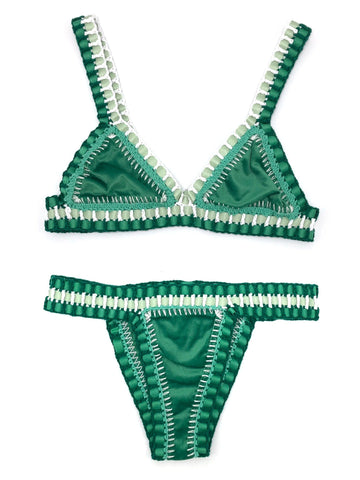 Set bikini verde all'uncinetto Costume da bagno donna Costumi da bagno Costumi da bagno Feminino Bikini Maillot De Bain Femme Badeanzug Damen Costume da bagno PlatiNum