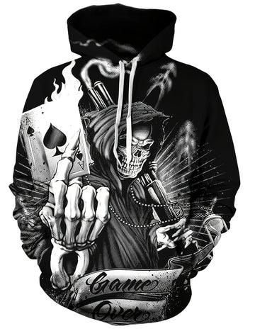 Autumn Skull and Rose 3D Print Hoodies Men Women Fashion Casual Sweatshirts Oversized Hoodie Pullovers Tracksuit Clothing