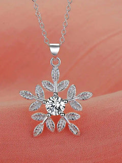 Collana in Argento Sterling 925 con Pendente a Fiocchi di Neve per Donne, Gioiello di Alta Qualità per Matrimoni e Fidanzamenti, Regalo di Moda con Cristalli di Zirconio