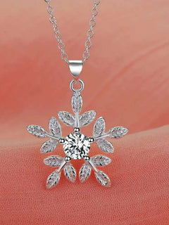 Collana in Argento Sterling 925 con Pendente a Fiocchi di Neve per Donne, Gioiello di Alta Qualità per Matrimoni e Fidanzamenti, Regalo di Moda con Cristalli di Zirconio