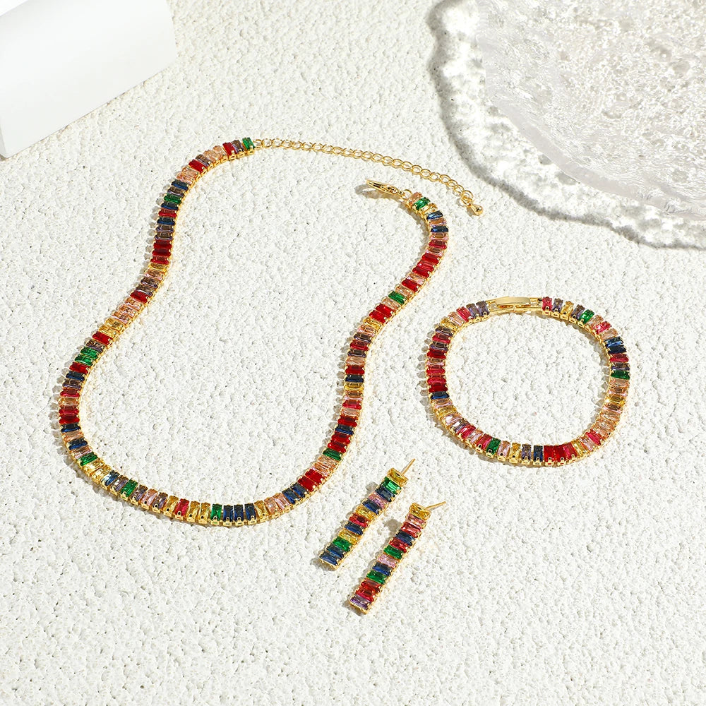 Collana girocollo di lusso con zirconi multipli per donna ragazza splendidi gioielli da sposa per feste in cristallo scintillante CZ