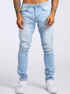 2025 New Solid Color Fashion Men Casual Pants Stretch Jeans Skinny Work Trousers Male Wash Slim Fit