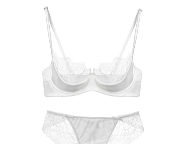 MOYISU No‑Wire French Lace Half‑Cup Bra Set Women Ultra‑Thin Transparent Green Lingerie, Daily Brassiere 32‑38 AB for Small Bust