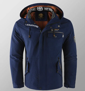 New Men's Trend Fashion Casual Windproof Waterproof Soft Shell Warm Coat Outdoor Sports Jogging Multi-Function Hooded Jacket
