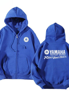 Yamaha Motorcycle Racing Printed Autumn New Zipper Shirt Men's and Women's Universal Full Zipper Warm Hoodie Sportswear