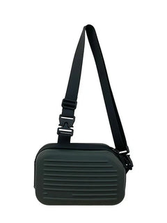 Borsa a tracolla rigida nera, leggera e portatile, per adulti, ideale per il trasporto quotidiano, lo shopping, le brevi camminate all'aperto e l'uso quotidiano.