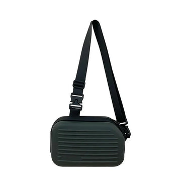Borsa a tracolla rigida nera, leggera e portatile, per adulti, ideale per il trasporto quotidiano, lo shopping, le brevi camminate all'aperto e l'uso quotidiano.