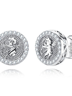 MossanRappr 0.4cttw Moissanite Angel Iced out Hip Hop Orecchini con perno 925 Sterling Silver D Colore Punk Gioielli di moda per gli uomini