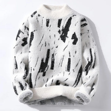 Autumn Winter Fashion Patchwork Knitted Sweater Men Youthful Vitality Streetwear Knit Pullovers Mens Slim Fit Y2K Sweater Tops