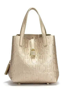 CH Large Capacity Handbag Luxury Brand Temperament Letter Print with Lock Design 2025 Trendy Women's Crossbody Bag