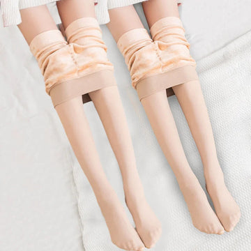 1/2pcs Winter Warm Thick Fleece Pantyhose Women Ladies Thermal Elastic Velvet Tights Stretchy High Waist Leggings Stockings PlatiNum