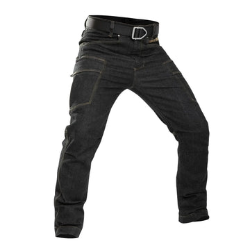 Men's Tactical Jeans Military Denim Cargo Pants Multi-pocket Elastic Casual Work Trousers Outdoor Combat Training Hiking Pants