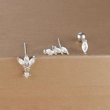 Set di orecchini a bottone con corona color oro in acciaio inossidabile da 3 pezzi per le donne Gioielli unici con orecchini a forma di occhio di cavallo in cristallo placcato oro 14 carati platinumshop