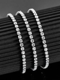 Zirconia Tennis Necklace Iced Out Bling Chain 2mm/3mm Sexy Choker Stainless Steel For Women Jewelry Accessories