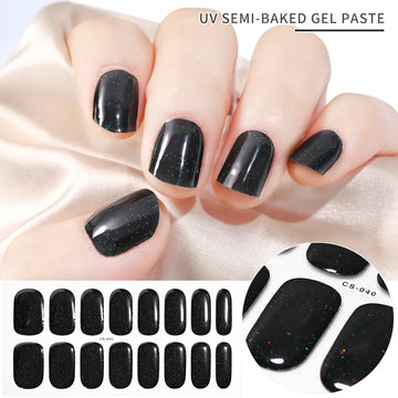 Semi Cured Wraps Fast Gel Nail Sticker Soild Nail Gel Wraps Adhesive Full Cover Gel Nail Decal UV Lamp Cured Manicure Decoration2028