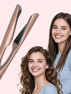 2 in 1 Hair Straightener Curler, Twist Curling Flat Iron, Dual Voltage, Anti-Frizz Tourmaline Ceramic, 250-450°F Adjustable for All Hair Types, Travel-Ready, Fast 30s Heat-Up, Auto Shut-Off, with Heat-Resistant Silicone Mat