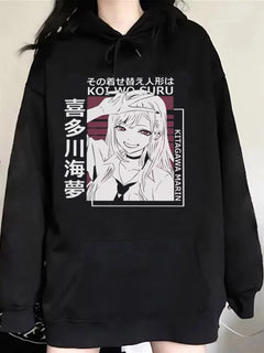 Hot Anime My Dress Up Darling Hoodies Women Kitagawa Marin Hooded Sweatshirts Streetwear Manga Cosplay Hoodie Men
