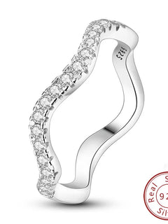 New Original 925 Sterling Silver Rings Stackable Infinite Silver Zircon Ring For Women Wedding Anniversary Birthday Jewelry Gift