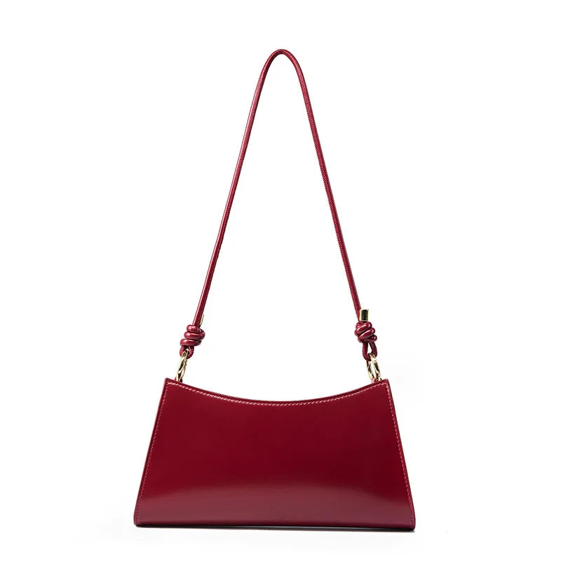 YANATARI underarm cowhide Genuine leather handbags women vintage red shoulder bag female korean luxury bag high quality 2025