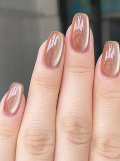 24Pcs Short Oval Gradient Pink Press On Nails Glossy Finish Full Cover False Nails for Women&Girl Removable Wearable Nail Art