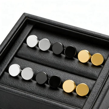 1 paio di orecchini in acciaio inossidabile di diversi tipi, colore nero e oro, per donna e uomo, stile punk gotico, piercing, orecchini finti, gioielli. platinumshop
