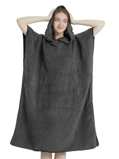 Poncho da surf Asciugamano Poncho Asciugamano ad asciugatura rapida Felpa con cappuccio Abito da spiaggia in microfibra Poncho fasciatoio Asciugamano da bagno Poncho da spiaggia per adulti