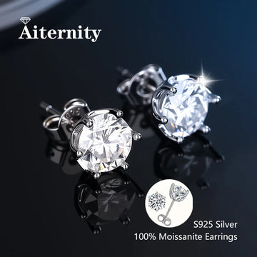 Promotion Moissanite Earrings for Women Pass Diamond Test Pen 100% With Certificate Ear Studs 925 Sterling Silver Fine Jewelry PlatiNum