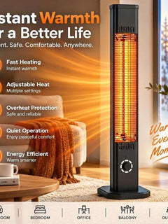 Freestanding Wall Mounting 2000W Infrared Heater Ip65 Waterproof Patio Heater for Garden Balcony