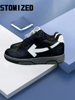 Low-Top Lace-Up Fashionable Sneakers With Round Heads, Multiple Color Options, Durable And Comfortable Couple Shoes High Level O
