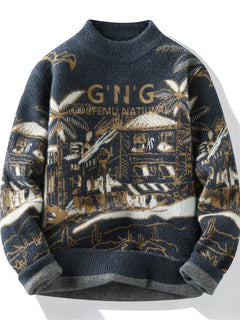 Men Knitted Sweater Stripe Pullovers Printing Round Neck Sweater Autumn/Winter Designer Quality Casual Men Clothing Jumper