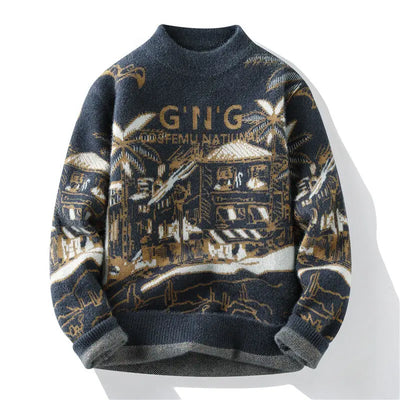 Men Knitted Sweater Stripe Pullovers Printing Round Neck Sweater Autumn/Winter Designer Quality Casual Men Clothing Jumper