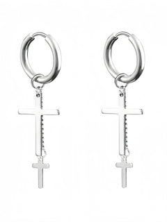 Long Hanging Crosses Leaves Pendants Hoops Woman Earrings Man Vintage Stainless steel Hip Hop Ear Piercing Jewelry Accessories
