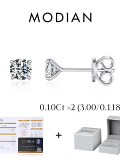 MODIAN 5 Sizes D Color Moissanite Earrings 925 Sterling Silver Sparkling Luxury Stud Earrings For Women Wedding Fine Jewelry