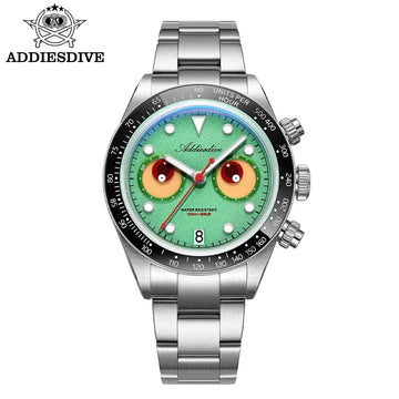 ADDIESDIVE New Men Watch AD2557 Luxury Chronograph VK64 Quartz Wristwatch Ceramic Bezel Luminous Dive 100m Waterproof 40mm Watch