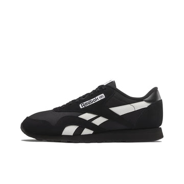 Reebok Classic Nylon Running Shoes Unisex Low Top Black White 100033807