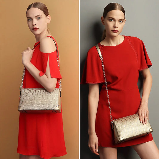 FOXER Signature Cowhide Leather Women's Shoulder Bag 2025 New Female Crossbody Bag Luxury Large Capacity Chain Handbag Purse