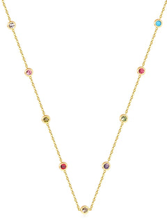 LUXUSTEEL Neckalce For Women No Fade Colorful Crystal Pendant Lady Girls Accessories 2022 Hot Sale Long Chains Necklaces