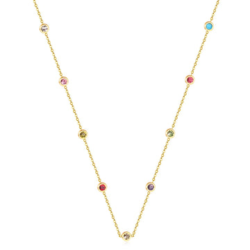 LUXUSTEEL Neckalce For Women No Fade Colorful Crystal Pendant Lady Girls Accessories 2022 Hot Sale Long Chains Necklaces PlatiNum