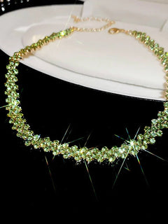 Luxury Shiny Full Rhinestone Choker Necklace for Women Personalized Geometric Crystal Necklaces Wedding Jewelry Party Gifts
