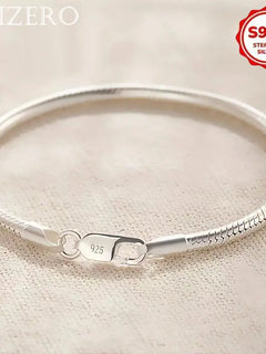 925er Sterlingsilber 3mm Schlangenkopf-Armband Schlichter Stil Für Damen Herren Alltag und Party Trage All Seas