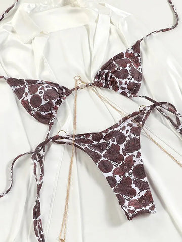 Miyouj Nuovi Bikini Stampati Costumi da bagno Donna Costume da bagno sexy Fasciatura Bikini Set 2024 Beachwear String Costumi da bagno Micro Biquinis platinumshop