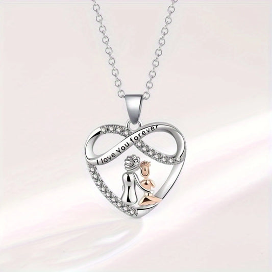 Collana con amore infinito per zia e nipote, zirconi intarsiati in rame, regalo di compleanno della presaglia, regalo di laurea, qualsiasi regalo di festa