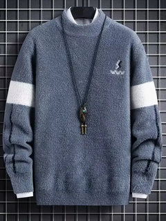 Men Winter Warm Black Sweater Pullovers Autumn High Quality Men's Rock Hip Hop Plush O Neck Top Men's Cloting New 2024