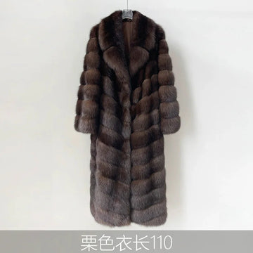 ZADORIN Luxury Designer Faux Mink Coat Woman Lapel Furry Brown Faux Fur Coat Woman Clothes Winter Chic Elegant Fluffy Fur Jacket