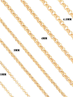 Yadreva Collana Rolo in acciaio inossidabile placcato oro Catena rotonda Cavo di dimensioni diverse Accessori per gioielli regalo fai da te