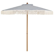 Ombrellone da Patio da 7 Piedi con Frange, Ombrellone da Spiaggia Protettivo dal Sole con Nappe Boho - Blu