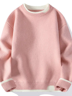 Autumn and Winter Men's Sweater Fashionable Simple Fake Two-piece Pullover Long-sleeved Top