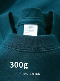 Summer Cotton Heavy Duty 300grams American Pure Cotton Short Sleeves T-shirt Men Casual Base Top Oversized T Shirt