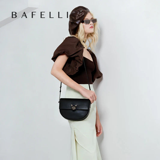 BAFELLI DONNA 2025 NUOVA LUXIA IN GENUINE PELLE FASHION CROSSBODY CAT BAGS FEMMINA CASUALE STYLISH SCHEDA Spalla SCHEDA MARCA
